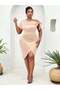 Rochie midi, bej - 4