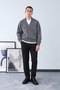 Men's Regular Winter Buttoned Knitwear Cardigan & Regular Fabric Trousers 2-Piece Set