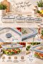Set of 4 Glass Storage Containers with Gray Leak-Proof Lids and Air Release Valves 2620 ml + 1380 ml + 800 ml + 470 ml - 5