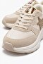 Star Stone Laced Leather Sports Shoes; Beige - 3