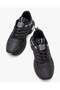Side-Panel Tied Leather Women's Sneakers Black Silver - 5
