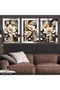 Gold Sparkling White Flower 3 Piece Plexi Mirrored Table - 4