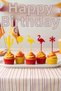 50 Piece Fan Yellow Red Children's Fruit Forks and Party Toothpicks Set - 5