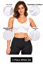 Women's White Thick Strap Gathering Seamless Bustier Without Pads 1085