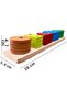 Natural Wooden Educational Toy Rectangular 5-Piece Column Geometric Shape Wooden Toy Developmental Toy - 4