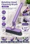 Detail Cleaning Brush with Rotating Head and Tweezers, Multi-Purpose Brush for Grout, Tiles, Bathroom, Window Track