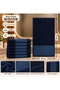 Set of 6 Kitchen Towels, 100% Cotton, 30X50, Anthracite Gray Patterned