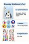 Snoopy A5 Spiral-Bound Lined Notebook 80 Sheets, 6 Pieces of 44 mm Badges, and 4 Pages of A4 Sticker Set - 8