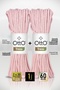 Tress • Powder Pink (5035) • 2-Pack × 30 m / 500 Gr • 6 mm • Cotton Cord Rope • Supla, Runner, Wall Decoration