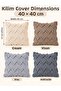 Zigzag Patterned Chenille Jacquard Woven Decorative Throw Pillow Cushion Cover with Hidden Zipper Single 40X40 cm Set of 4 - 2