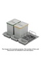 90cm Drawer-Mounted Portable Basket Manual Trash Can 24+3 Lt Gray 2 Bucket Module 90cm (S-2563-G) - 2
