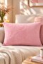Plush (Rabbit) Rabbit Rectangular Throw Pillow Cover Pink 30X50 cm - 2