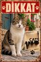 Caution There Is a Cat Stray Cat Retro Metal Wall Sign Decorative Plate 30X40 cm