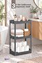 3-Tier Gray Bathroom Organizer Shelf System, Makeup Cosmetic Organizer Shelf