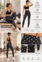 Women's Black Polka Dot Sports Leggings High Waist Stretchy Full Length Fitness Pilates Leggings - 6