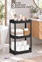3-Tier Black Bathroom Organizer Shelf System, Makeup Cosmetic Organizer Shelf