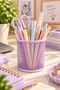 Metal Mesh Pen Holder – Desktop Pen and Stationery Organizer - Purple