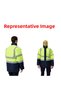 (1 Piece) Reflective with Pockets Size L High-Visibility Zippered Coat Hooded Parka Yellow Navy Blue Coat Worker Parka - 3
