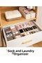 3 Pcs Sock and Laundry Organizer Drawer and Closet Organizer, Shelf Organizer, Foldable - 3