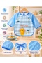 Baby Food Bib 0-3 Years Old Liquid-Proof Blue Patterned - 2