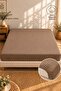 Light Brown 100% Organic Cotton Elastic Bed Sheet 180X200 + 30 cm