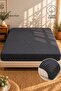 Anthracite 100% Organic Cotton Elastic Bed Sheet 180X200 + 30 cm