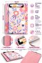 Floral Patterned Secretary's Notepad 15X22 cm – 38 Sheets Lined Notepad - Pink - 3