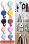 10 Pieces of Colorful Adhesive Hanger Hooks – No Drilling Required Kitchen Towel and Key Hanger - 2
