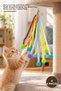4 Pieces of Plush Cat Toy with Bells – Hanging Toy with Multiple Hanging Arms and Pom Poms, Metal Clip, Sound-Making Cat Toy, Indoor Play