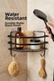 Adhesive Matte Black Bathroom Corner Shelf - Rustproof Metal, No Drilling Required Bathroom Shelf and Organizer - 3
