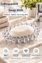 Transparent Oval Vacuum Effect Soap Dish 11X8 cm Non-Slip Plastic Soap Base - 5