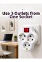 Single Socket 3-Way Switched Socket Adapter Grounded Socket Multiplier