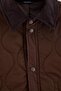 Brown Velvet Collared Seasonal Quilted Lined Inner Pocket Regular Fit Men's Coat Tmnaw27Mo00003 - 7
