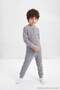 Gray 100% Cotton Quality Boys' Pajama Set Tkdaw27Pt00030 - 2