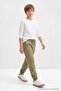 Khaki-Burgundy-Anthracite 3-Piece Elastic Waist Jogger Knitted Boys' School Sweatpants Tkdaw25Ea00000 - 2