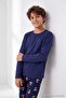 Navy Blue 100% Cotton Boys' Pajama Set Tkdaw27Pt00037 - 3