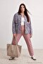 Dusty Rose Stitching Detailed High Waist Medium Stretch Wide Leg Jeans Tbbaw27Cj00021 - 2