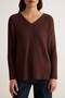 Brown More Sustainable Basic V-Neck Slim Oversize Knitwear Sweater Twoaw27Kz00224 - 3