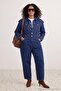 Indigo Stitching Detailed Denim Jumpsuit Tbbaw27Bg00001 - 3