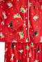 Red 100% Cotton Ribbed Christmas Themed Knitted Pajama Set with Cat Thmaw27Pt00221 - 3