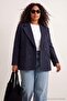 Navy Blue Striped Oversized Woven Jacket Tbbaw27Ag00011 - 2