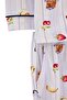 Lila Food Patterned Shirt Collar Knitted Large Size Pajama Set Tbbaw27Ai00069 - 3