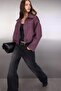 Burgundy Oversize Fit Suede Bomber Slim Jacket Coat Twoaw26Mo00125 - 2