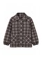 Brown Plaid Regular Fit Quilted Oversized Coat Twoaw27Aw00034
