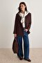 Brown Double-Breasted Woven Blazer Jacket Twoaw27Bc00053