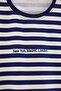Light Yellow Navy Blue Striped Oversize Slogan Printed Knitted Sweatshirt Twoaw27Ts00114 - 2