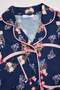 Navy Blue Girl's 100% Cotton Patterned Piping Printed Mother-Daughter Pajama Set Tkdaw27Pt00051 - 3