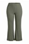 Khaki Spanish Flare Slit Knitted Plus Size Trousers Tbbaw23Ar00030
