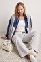 Gray Melange Soft/Soft Touch Folded Waist Printed Wide Leg Knitted Sweatpants Twoaw27Ea00035 - 3