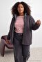 Gray Plush Regular Woven Garnished Zippered Thick Knitted Oversize Cardigan/Sweatshirt Tbbaw27Ao00004 - 4